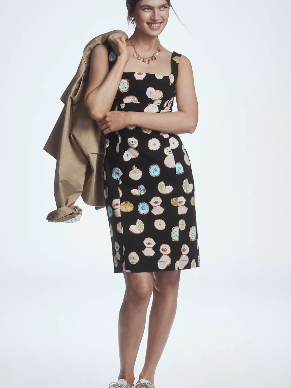 NWT Maeve Fitted Square-Neck Mini Dress: Danielle Kroll Edition Size SP NEW